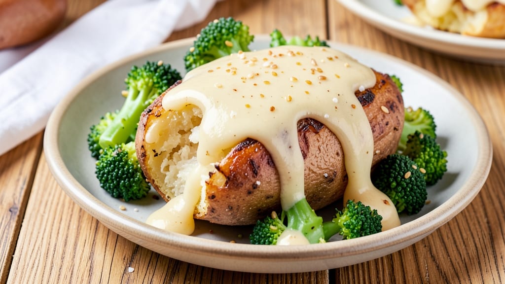 Baked Potato with Broccoli and Cheese Sauce Recipe: Loaded Comfort in One Bite