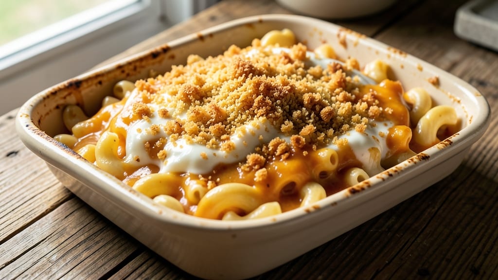 Baked Velveeta Mac and Cheese Recipe From Scratch: From-Scratch Creaminess With Crispy Breadcrumb Top
