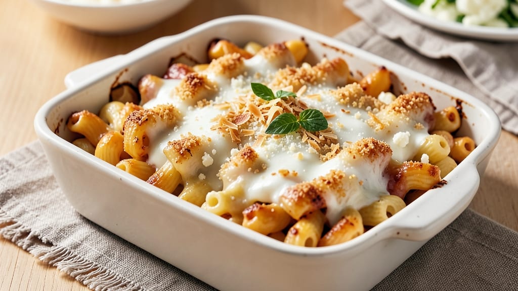 Baked Macaroni and 4 Cheese Recipe: Triple-Layered Gooey Cheese Bliss