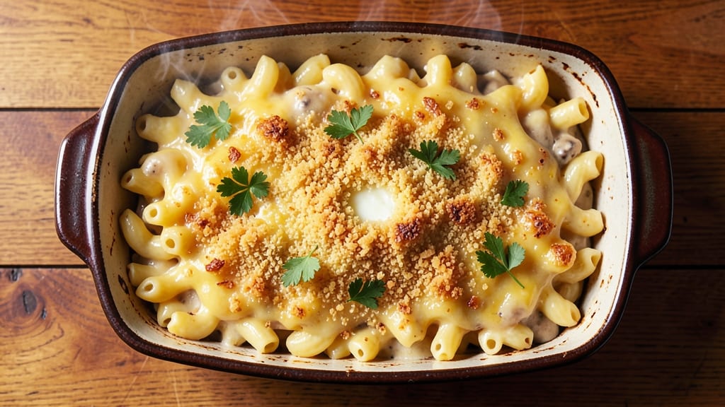 Baked Macaroni and Cheese Recipe with Cream of Mushroom Soup: Umami Depth and Triple-Layered Richness