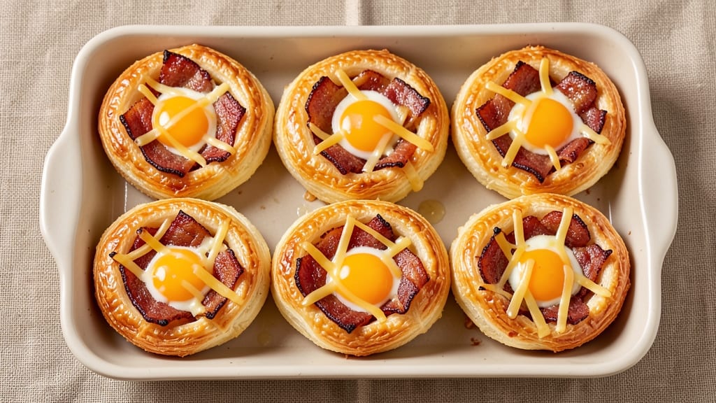Bacon Egg Cheese Puff Pastry Recipe: Flaky Layers With Gooey Melts in 20 Minutes