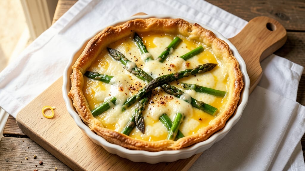 Asparagus and Cheese Quiche Recipe Easy: Flaky Crust, Golden Eggs Ready in 30 Minutes