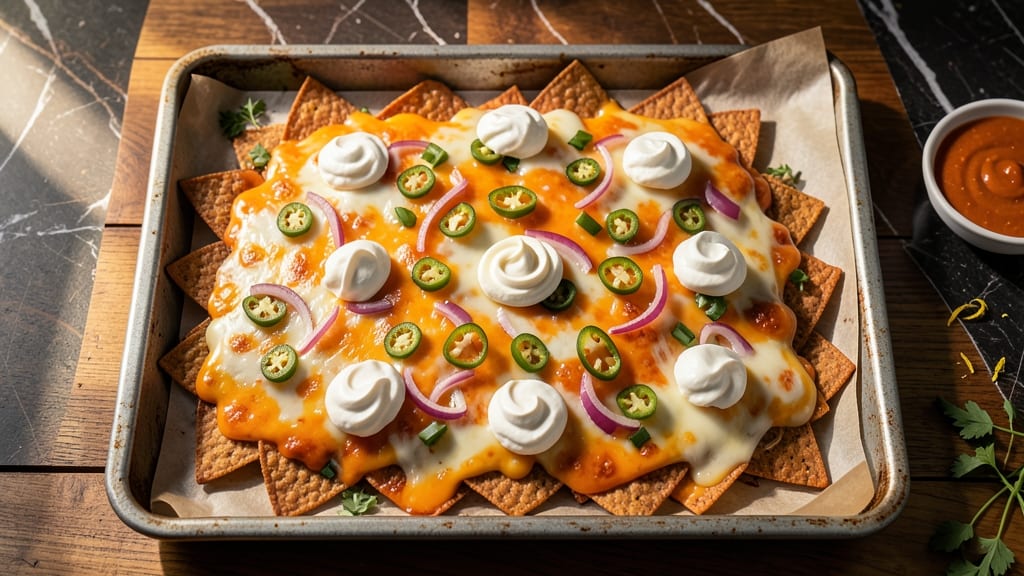 Baked Cheese Nachos Recipe: Crispy Tortilla Layers Loaded With Melty Cheese