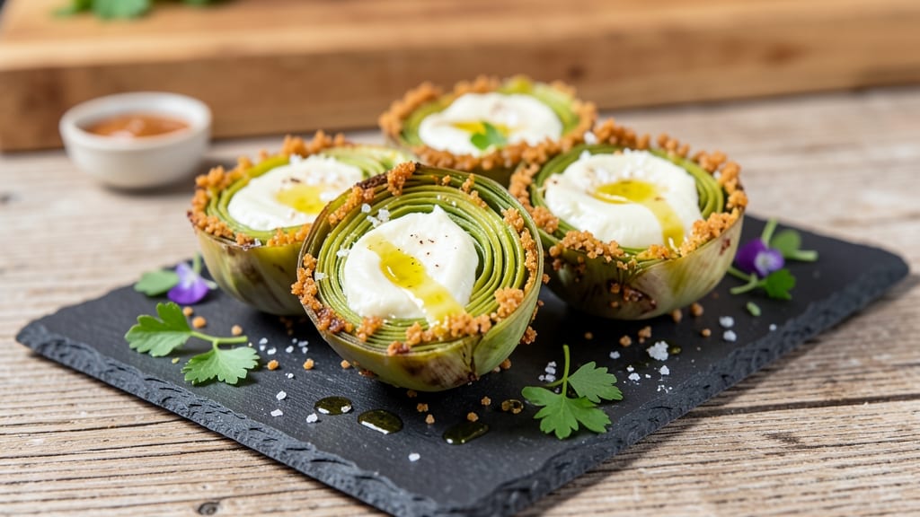Artichoke Cheese Appetizers Recipe: Crispy Bites with Herbed Goat Cheese Core