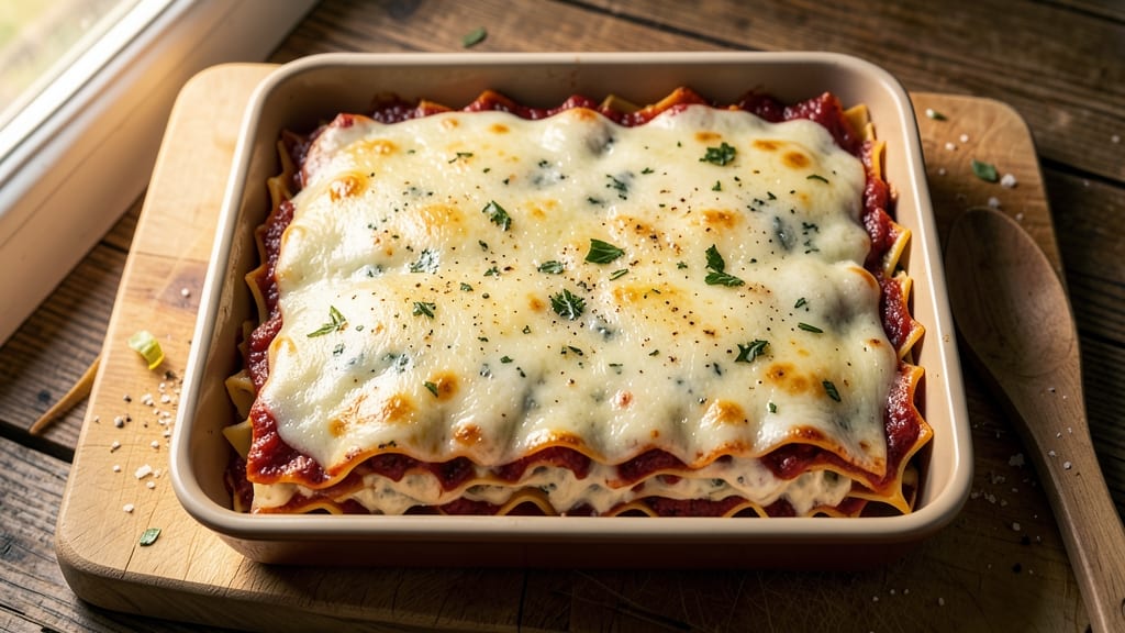 8x8 Cheese Lasagna Recipe: Triple-Layered Bake With Gooey Noodles