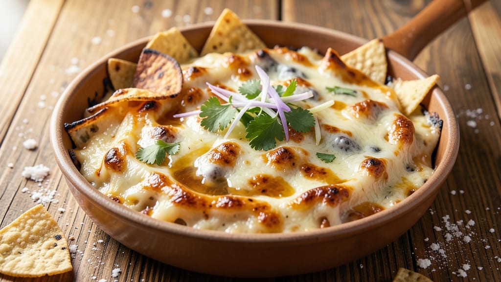 Authentic Queso Cheese Dip Recipe: Smoky Velvety Melt With Crispy Tortilla Topping
