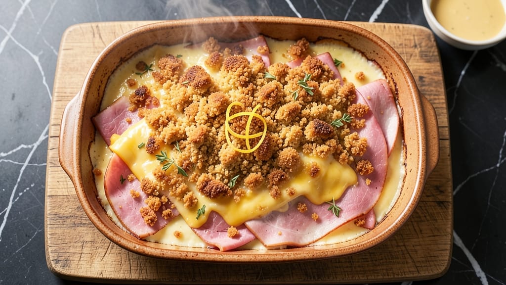 Baked Ham and Cheese Casserole Recipe: Crispy Top, Melty Layers in One Pan
