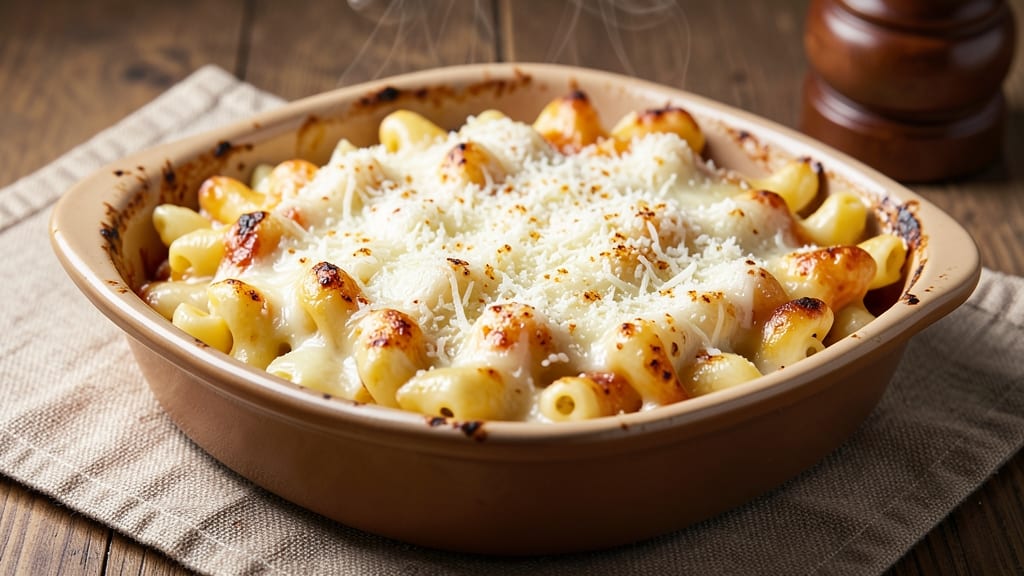 Baked Mac and Cheese Recipe with Parmesan: Crispy Top, Gooey Pull-Apart Magic
