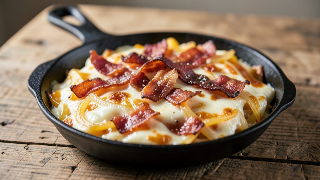 Baked Bacon, Cheese, and Onion Dip Recipe: Smoky Crisp Top and Melty Heaven
