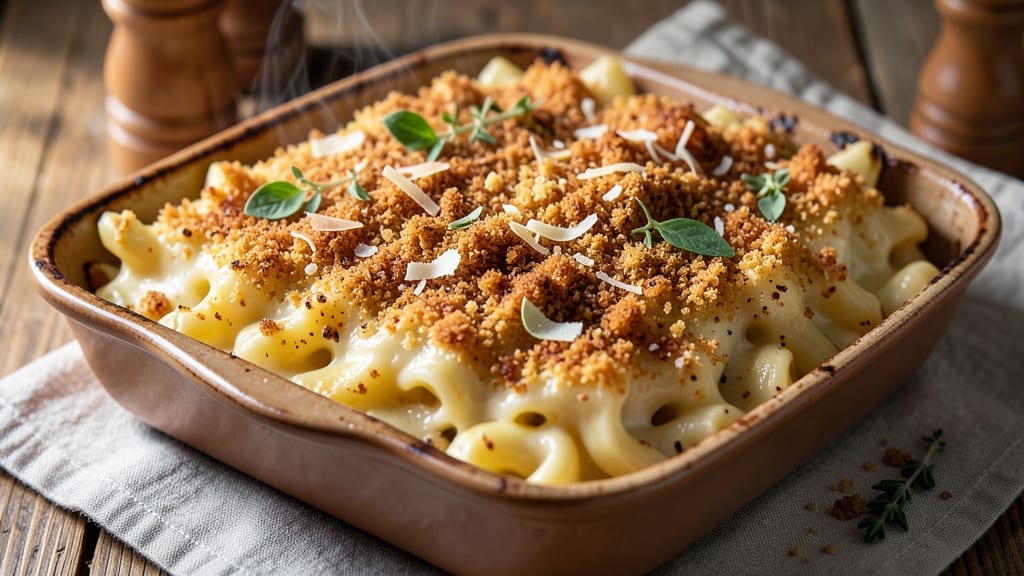 Baked Mac and Cheese Recipe with Box Mac and Cheese: Cheesy Crunch Crown in One Pan