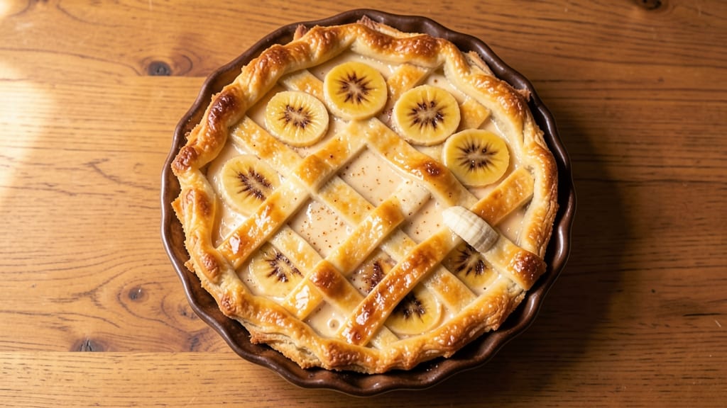 Banana Cheese Pie Recipe Bern's: Triple-Layered Crunch With Warm Chocolate Swirls *(Rejected Due to `avoidSubtitles`)*