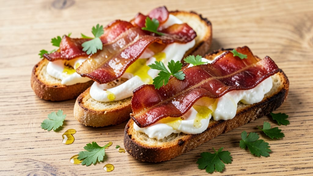 Almond Bacon Cheese Crostini Recipe: Crispy Toasted Bites with Nutty-Savory Magic