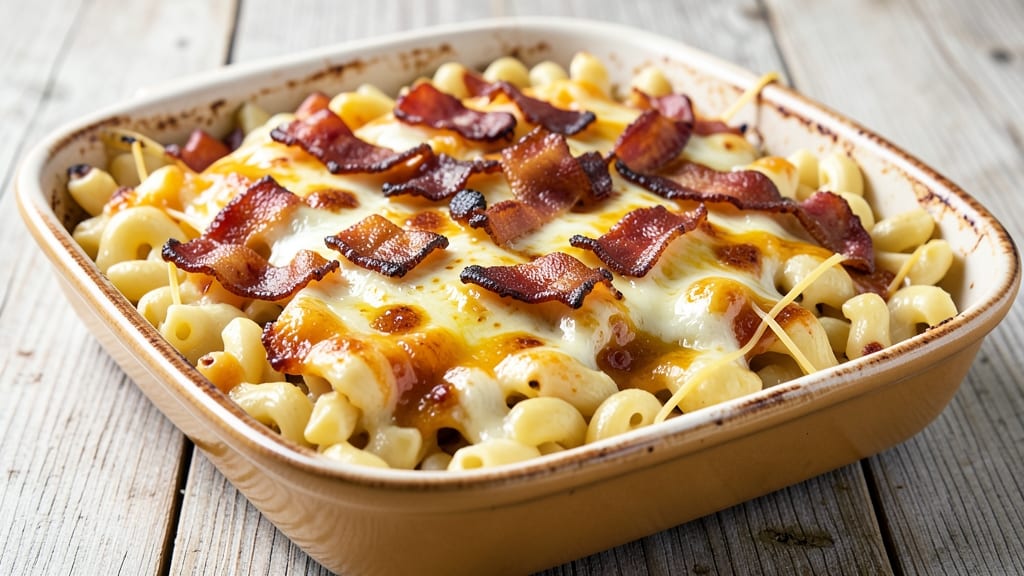 Bacon Gouda Mac and Cheese Recipe: Smoky Crispy Top and Melty Cheese Layers