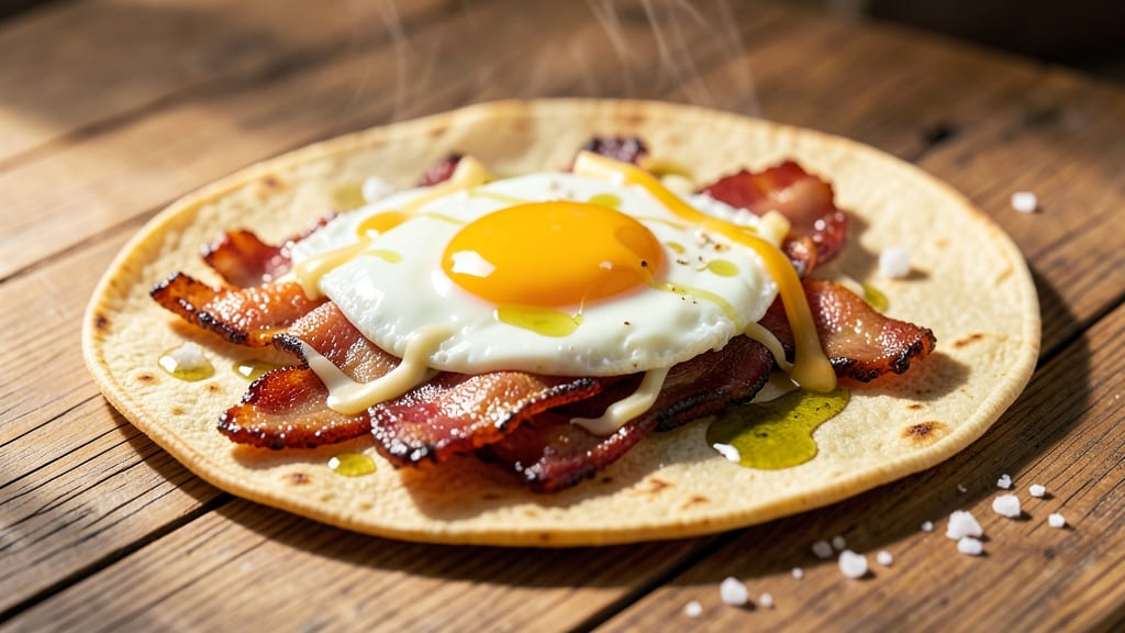 Bacon Egg and Cheese Tacos Recipe: Crispy Tortillas With Runny Yolk Magic