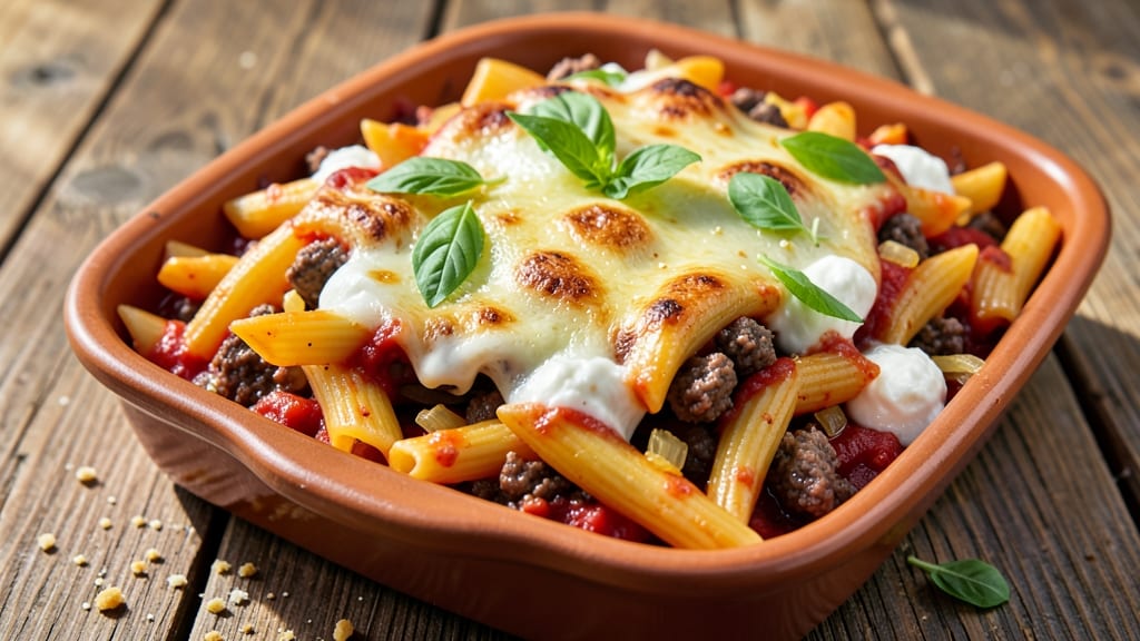 Baked Ziti With Meat And Ricotta Cheese Recipe: Triple-Layered Comfort With Al Dente Noodles