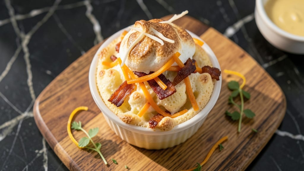 Bacon and Cheese Soufflé Recipe: Golden Rise With Melty Layers Inside