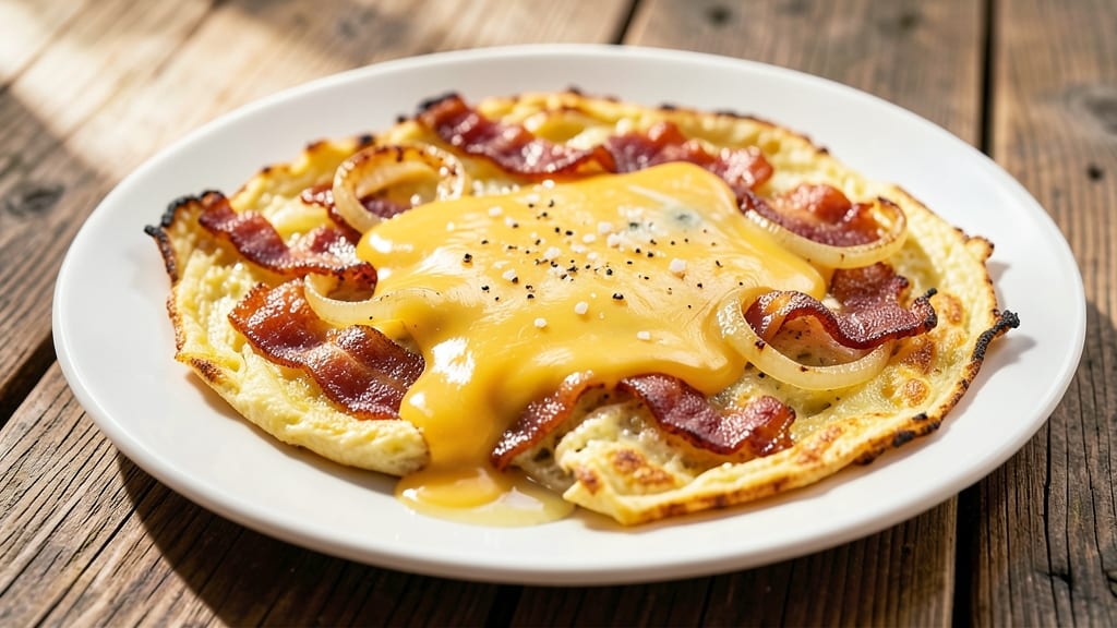 Bacon Cheese Onion Omelette Recipe: Fluffy Layers With Crispy Edges