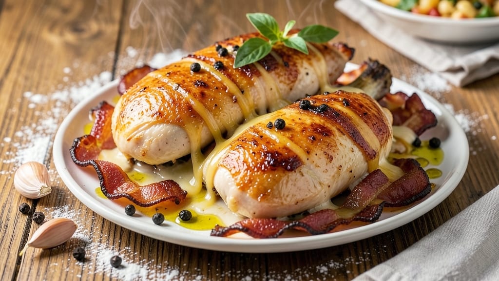 Baked Chicken with Bacon and Cheese Recipe: Crispy Top, Melty Streaks, Juicy Core
