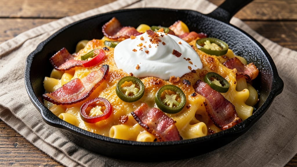 Baked Jalapeño Bacon Mac and Cheese Recipe: Spicy-Smoky Crunch in One-Pan Magic