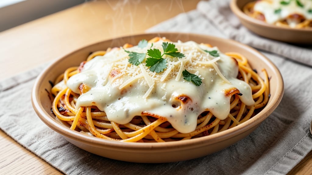 Baked Spaghetti Recipe with Cream Cheese and Sour Cream: One-Dish Creamy Comfort Bake