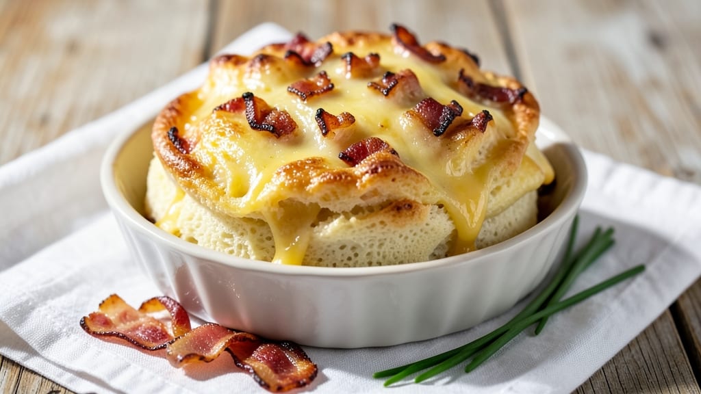 Bacon and Cheese Egg Soufflé Recipe: Fluffy Clouds With Crispy Bacon Bits