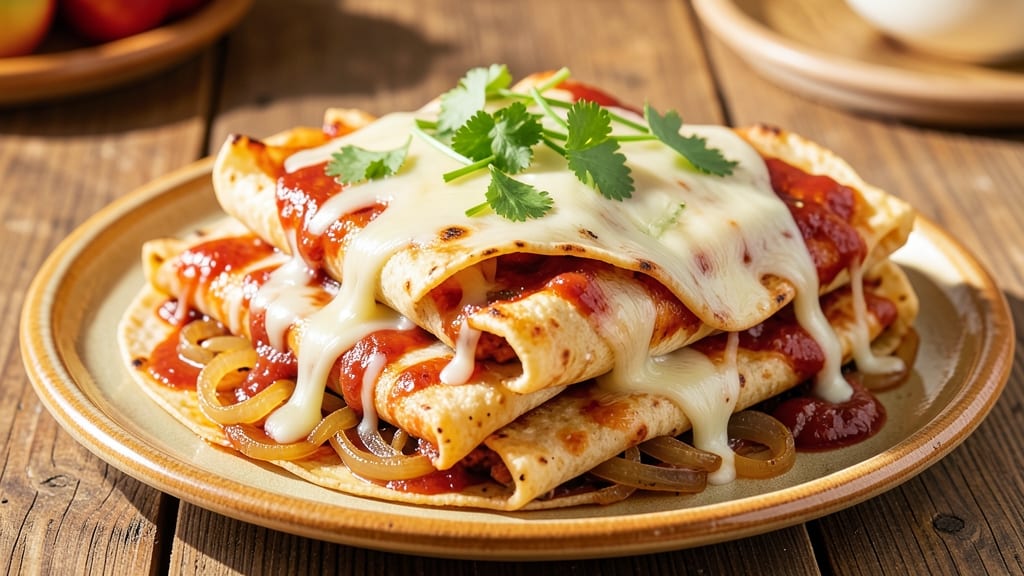 Authentic Mexican Cheese and Onion Enchilada Recipe: Crispy Tortillas Hugging Melted Queso