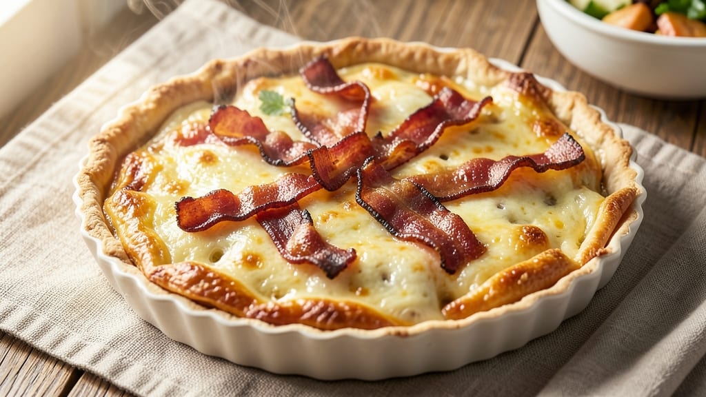 Bacon and Cheese Quiche Recipe With Milk: Crispy Crust, Gooey Centers