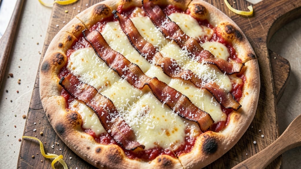 Bacon and Cheese Pizza Recipe: Crispy Crust With Melty Streaks