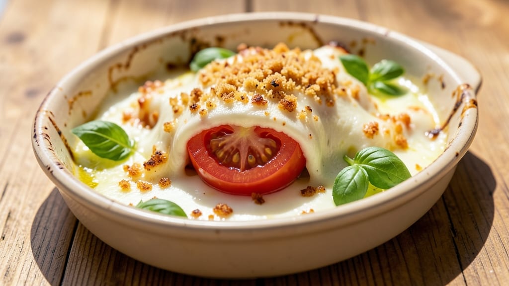 Baked Tomato and Cheese Recipe: Bubbly, Cheesy Bake With Crispy Breadcrumbs