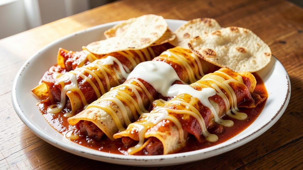 American Cheese Enchiladas Recipe: Crispy Tortillas Hugging Melty Cheese