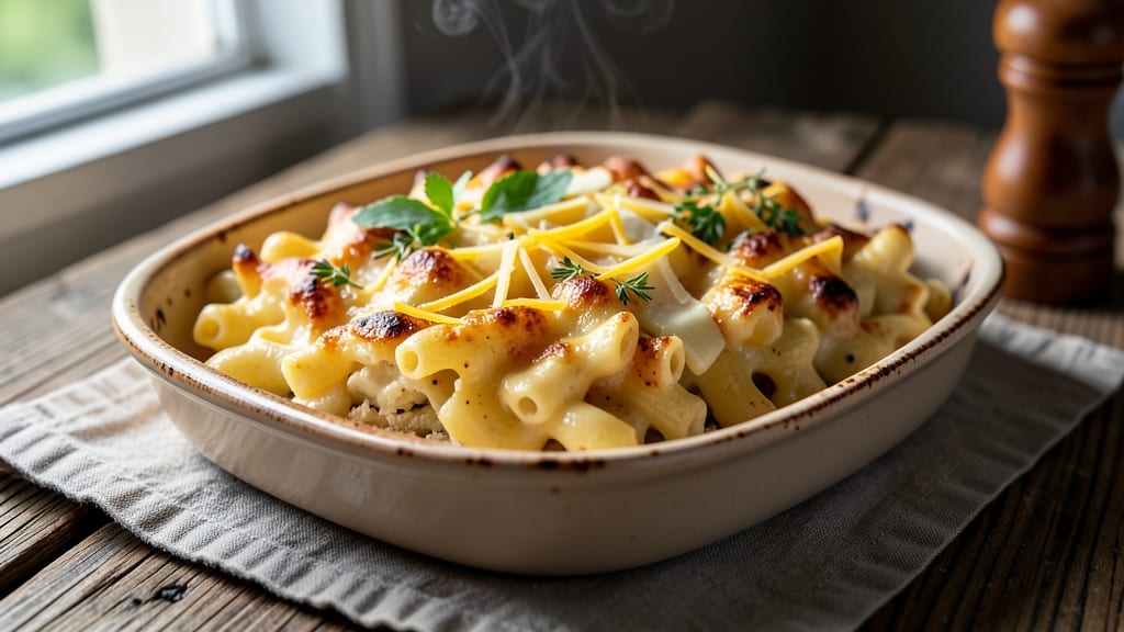 Baked Mac and Cheese Recipe with Cheddar and Gruyere: Ultra-Creamy Pull-Apart Richness