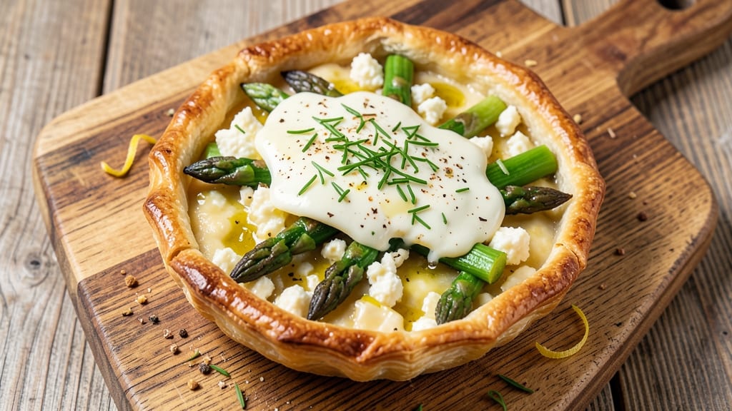 Asparagus and Cheese Tarts Recipe: Golden Crust With Herbed Cheese Filling