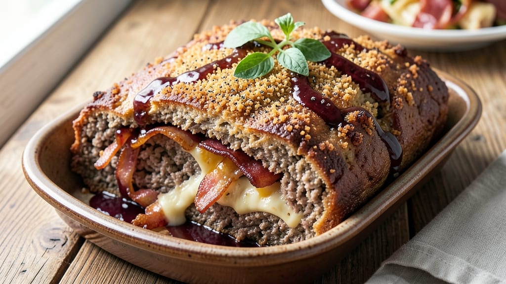Bacon and Cheese Stuffed Meatloaf Recipe: Smoky Crunch and Melty Layers Inside
