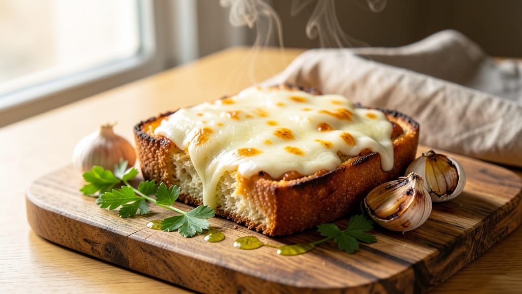 Asiago Cheese Garlic Bread Recipe: Buttery Garlic-Kissed Crust With Melty Cheese Rivers