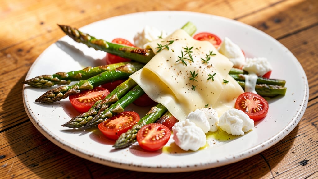 Asparagus Tomato Cheese Recipe: Herb-Infused Crispy Top, Melty Cheese Rivers