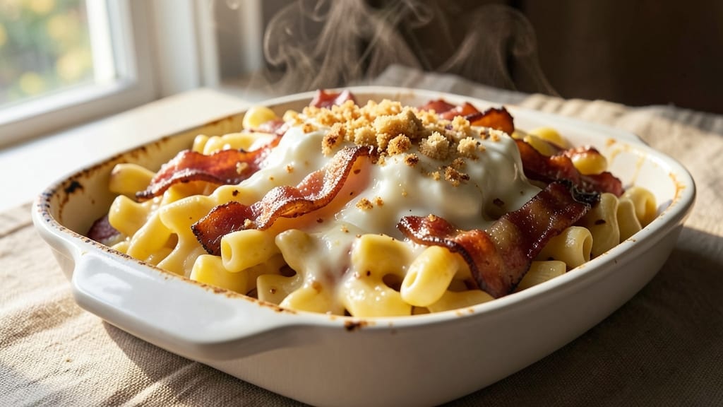 Auntie Annie's Mac And Cheese Recipe: Triple-Layered Crunch With Smoky Bacon Streaks