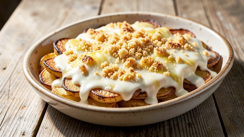 Alpine Cheese Potato Dish Recipe: Crispy-Topped Fondue Bake With Melty Gruyère