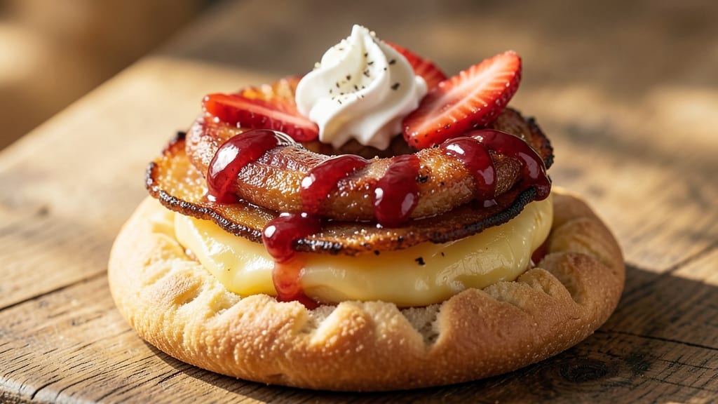 Bacon Cheese Ring With Strawberry Preserves Recipe: Sweet-Savory Breakfast Stack That Impresses