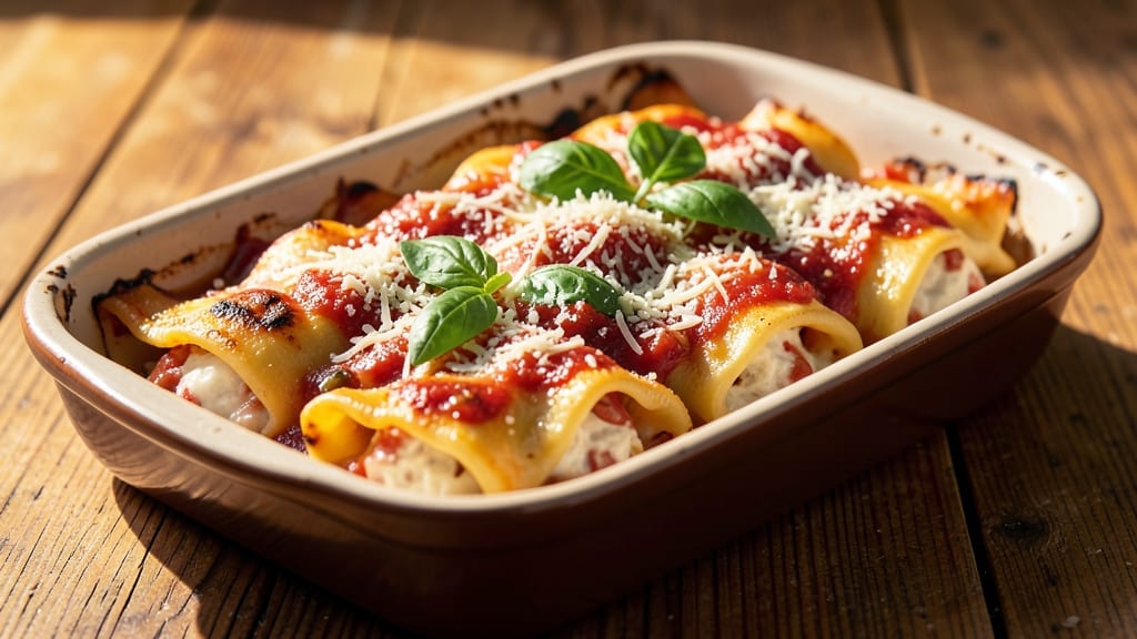 Baked Cheese Manicotti Recipe: Triple-Layered Richness With Gooey Tomato Hugs