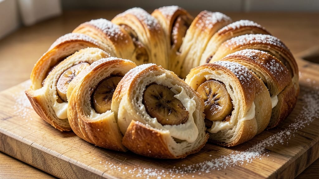 Banana Cream Cheese Rolls Recipe: Swirled Gooey Layers in One Pan