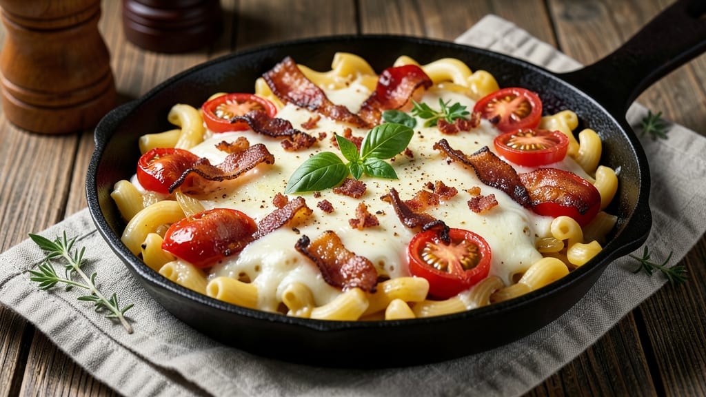 Bacon and Tomato Mac and Cheese Recipe: Smoky Crispy Top Meets Melty Cheese Rivers