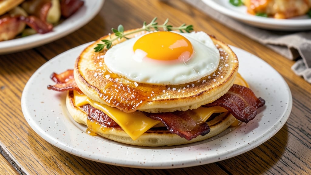 Bacon, Egg, and Cheese McGriddle Recipe: Crispy Pancake Stacks With Gooey Cheese Rivers