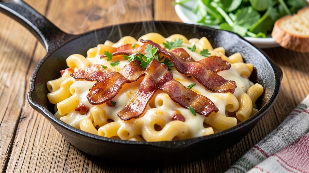Authentic Mac and Cheese Recipe: Smoky Bacon Crunch and Melty Cheddar Layers
