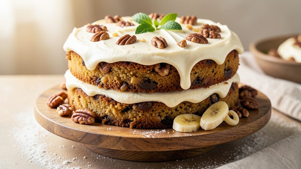 Banana Nut Cake Recipe With Cream Cheese Frosting: Moist Layers and Tangy-Sweet Balance