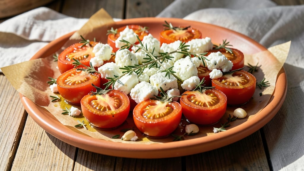 Baked Grape Tomatoes Feta Cheese Recipe: Roasted Sweetness With Herby Crumble Top