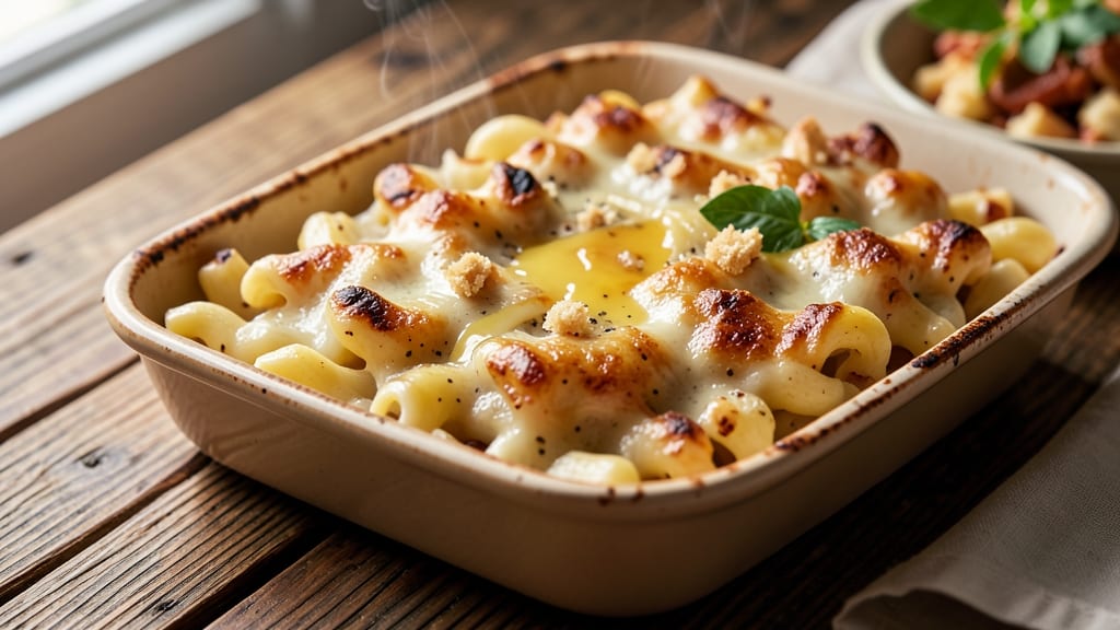 Baked Mac and Cheese Recipe Mueller's Box: Triple-Layered Crunch With Gooey Pulls