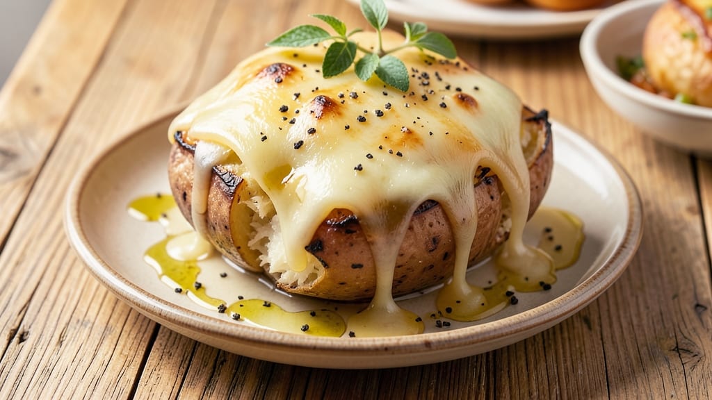 Baked Whole Potato with Cheese Recipe: Crispy Skins and Melted Cheese Magic